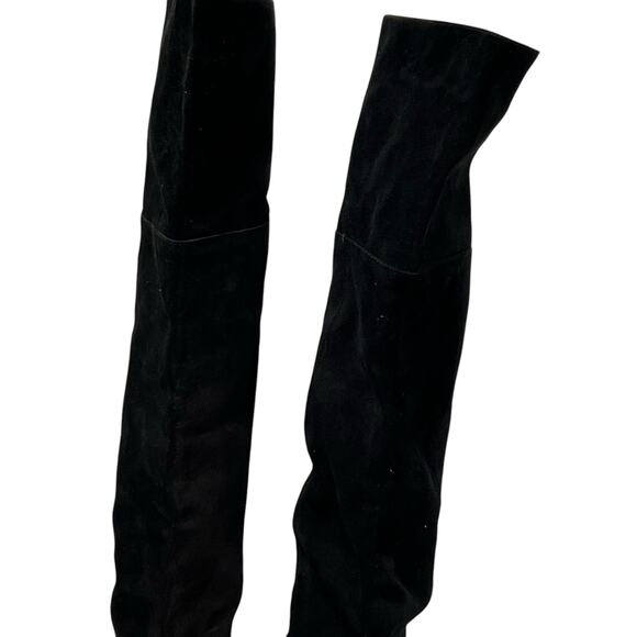 Free People SZ 39 US 9 Echo Black Suede Over The Knee Platform Heel Slouch Boot - Picture 4 of 16